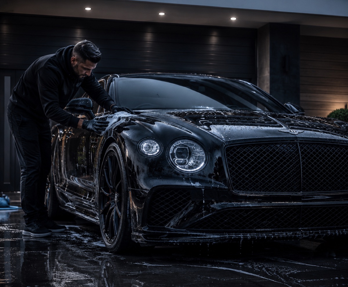 Luxury car detailed to a mirror finish