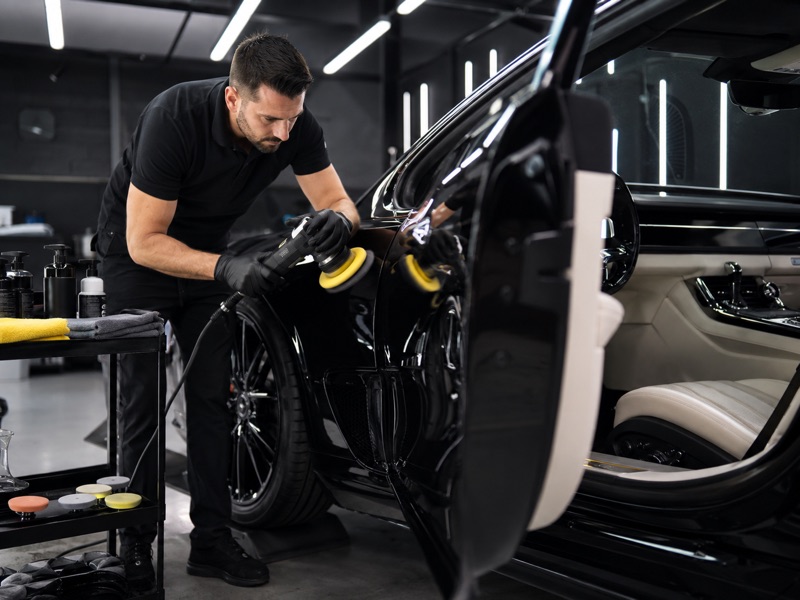 Sports car with mirror finish after an ultimate detail